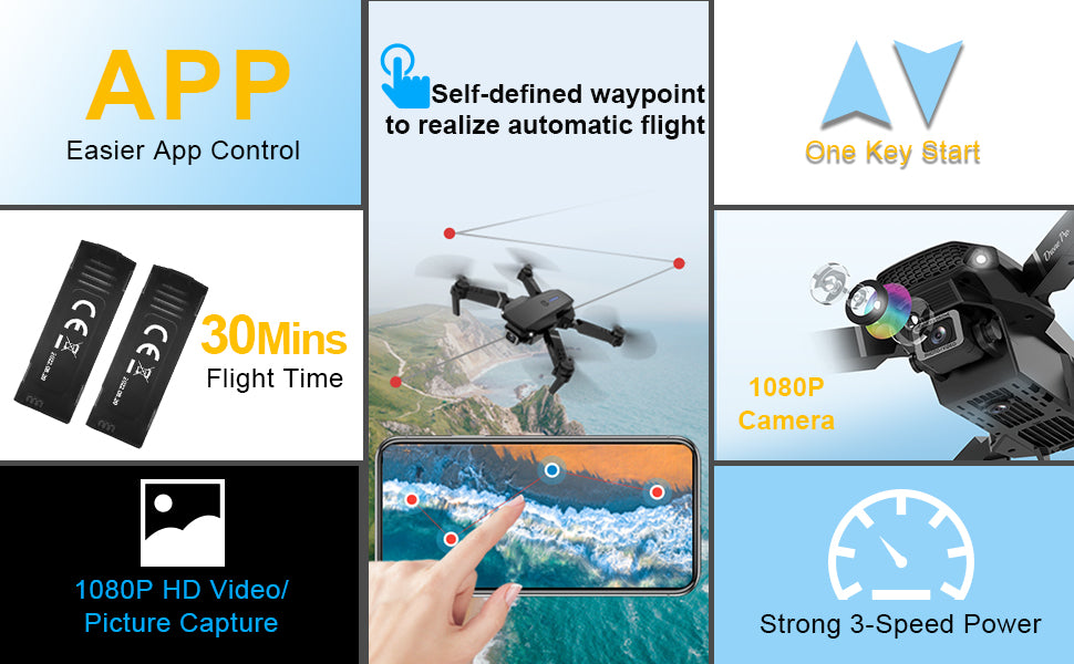 VISNEE Drone, app self-defined waypoint to realize automatic flight] easier app control