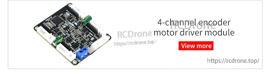 RCDRone 4-channel encoder motor driver module PCB with multiple ports and screw terminal connector