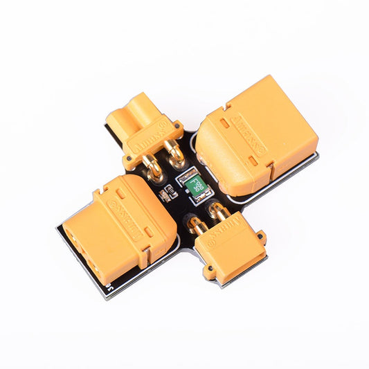JHEMCU RC smoke stopper board with XT30/XT60 connectors and resettable fuse, top view