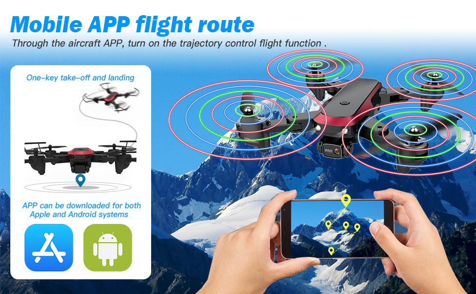 TizzyToy Drone, mobile app flight route through the aircraft app can be downloaded for both apple