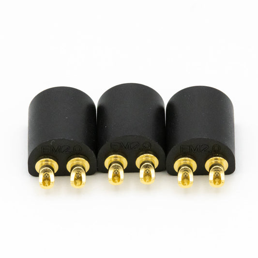 EMAX EM2.0 micro drone power connector set, 3 male plugs with gold pins on black housings
