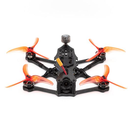 EMAX Babyhawk II HD 3.5in Micro DJI Digital FPV quadcopter front view with orange props and FPV camera
