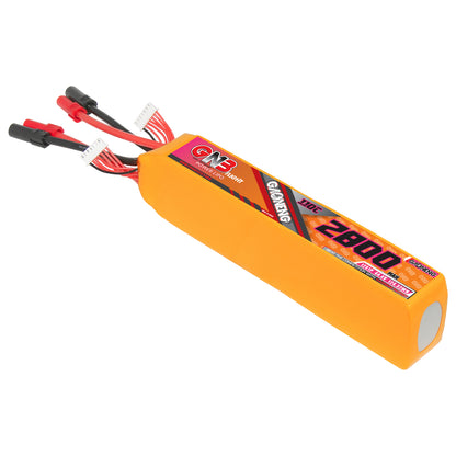 GAONENG GNB 12S 44.4V 2800mAh 110C LiPo battery pack, orange shrink wrap with leads