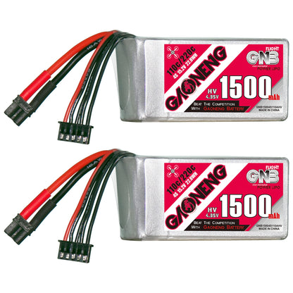GNB 1500mAh 4S LiHV 15.2V 110C FPV drone battery with XT30 lead and balance plug