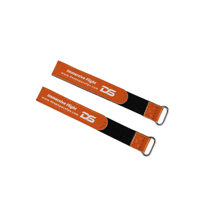 5PCS DeepSpace 15x150mm/180mm LiPo Battery Strap, Orange and black Immersive Flight DeepSpace LiPo battery straps with DS logo and metal buckle