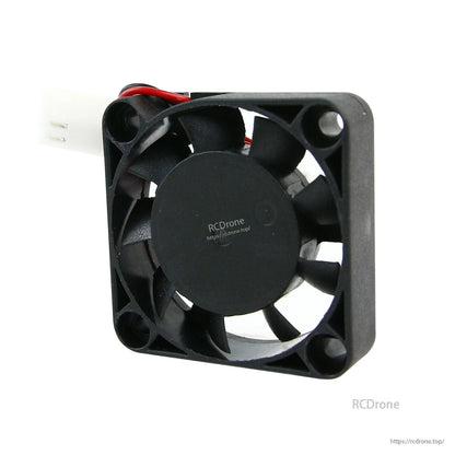 Angled side perspective of 40mm cooling fan showing frame thickness and corner mounts