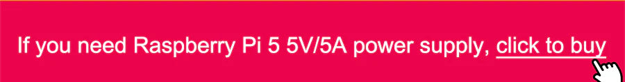 Banner text link prompting purchase of a Raspberry Pi 5 5V/5A power supply