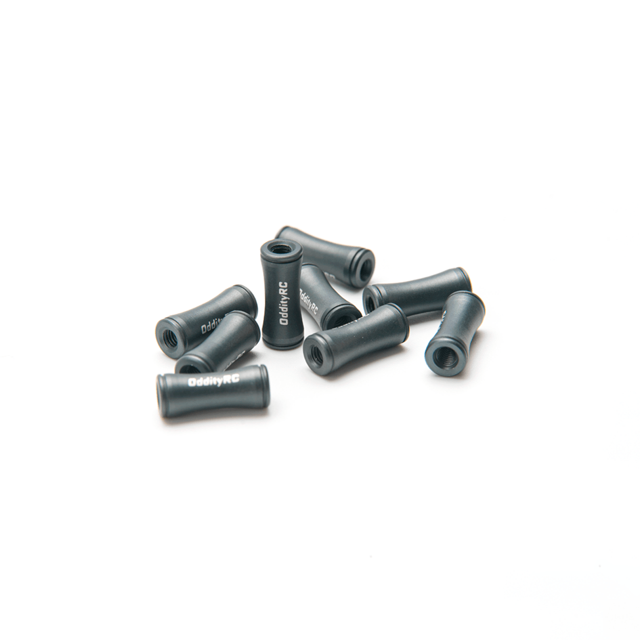 OddityRC 7075 aluminum columns set, black standoffs with internal threads and OddityRC logo