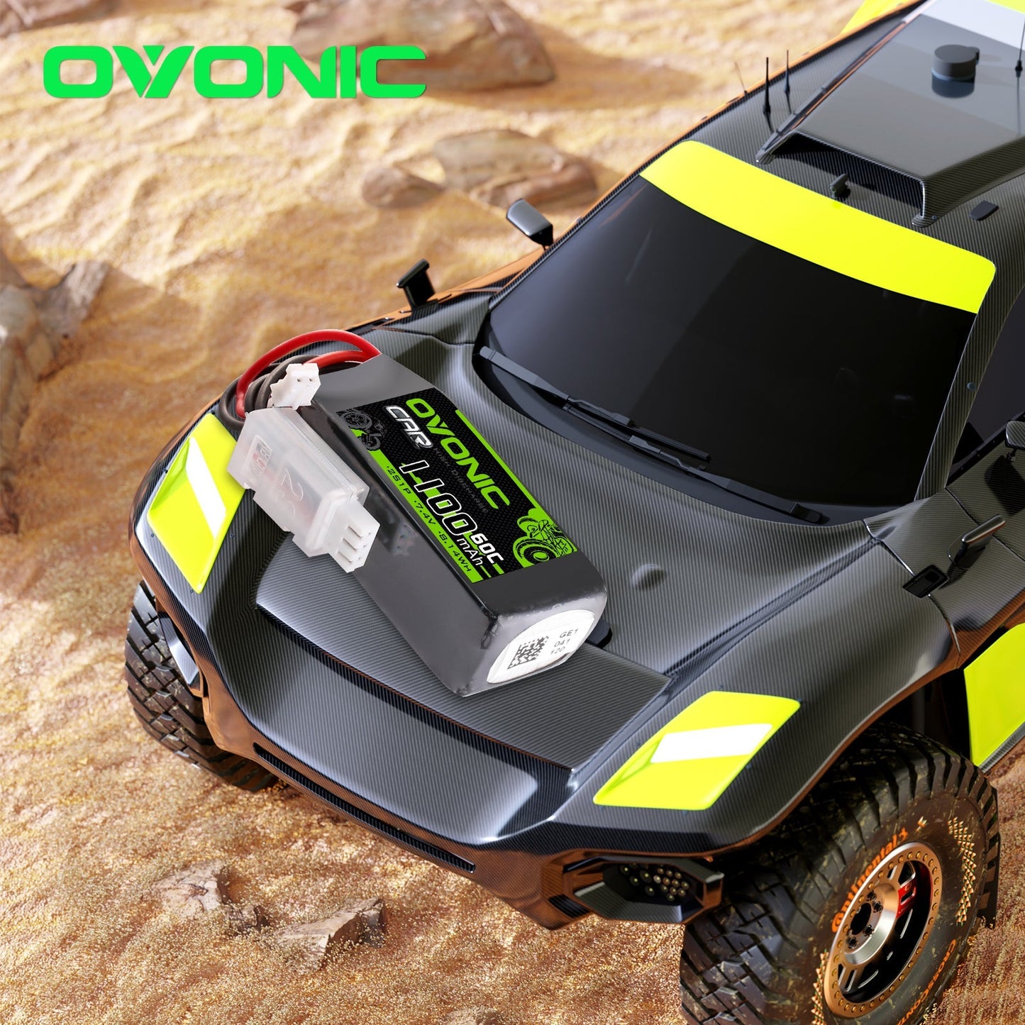 Ovonic 2S 1100mAh 60C 7.4V Batteria LiPo con connettore JSTPHR