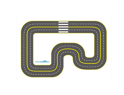 Yahboom AI visual automatic drive track map mat with dual-lane road and crosswalk section