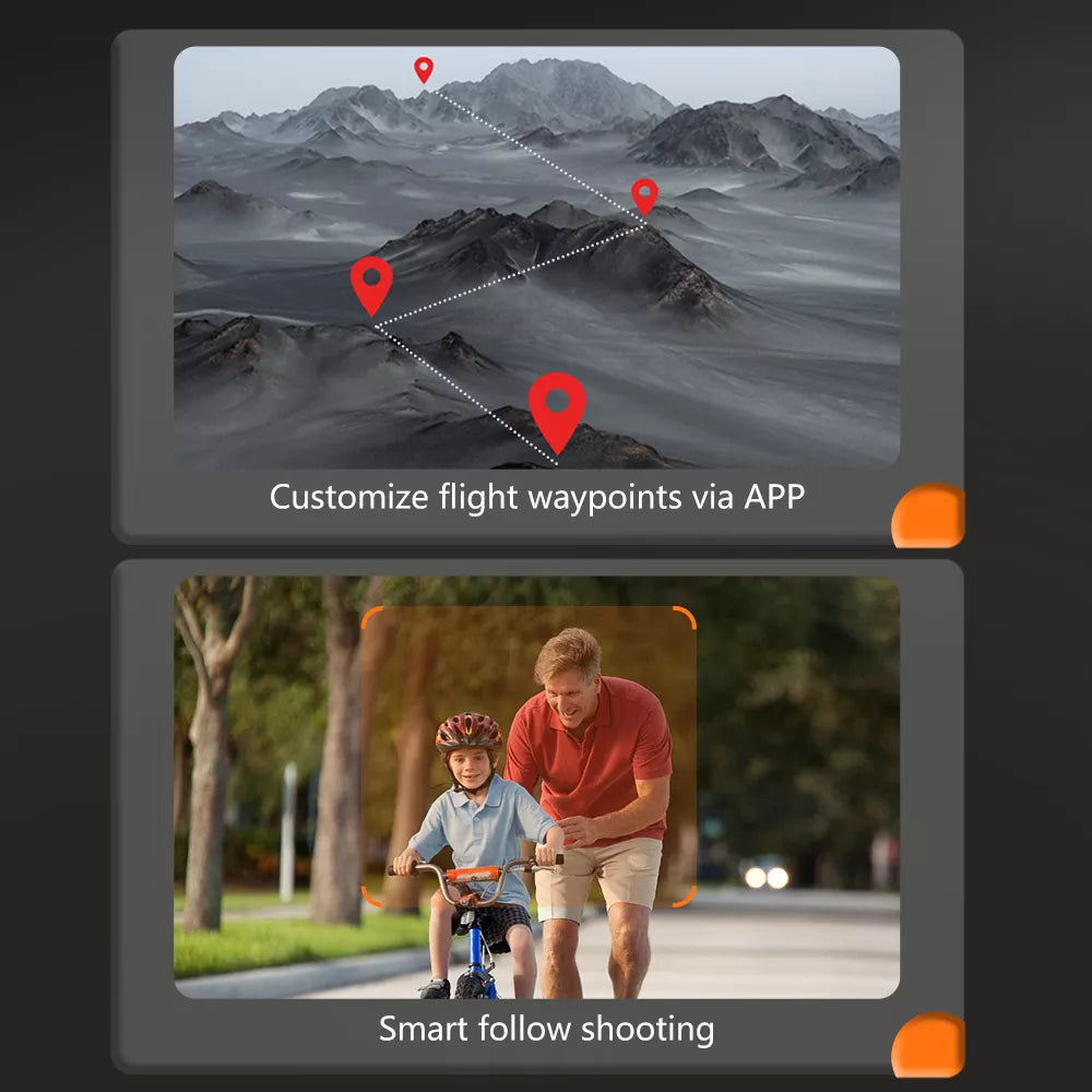 YCRC A6 Pro Drone, customize flight waypoints via app smart