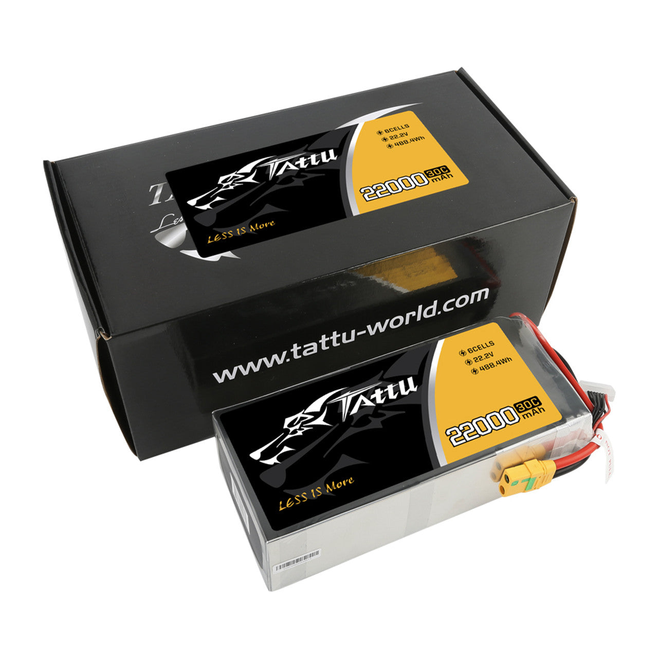 Tattu G-Tech 6S 22000mAh 30C 22.2V Lipo Battery, High-performance LiPo battery for UAVs with XT90-S plug and 22.2V, 22000mAh capacity.