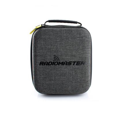 RadioMaster TX12 Mark II carry case, grey hard-shell zippered case with Radiomaster logo