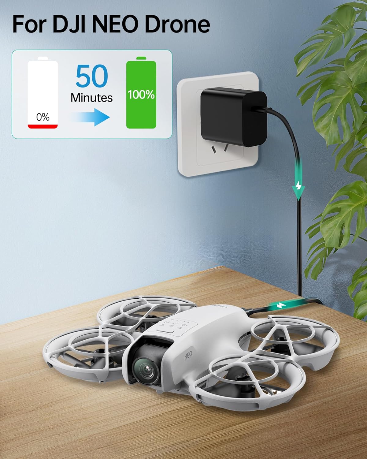 LKTOP 30W USB-C Fast Charger for DJI Mini/Avata/Neo, Osmo Pocket 3/Action 3-4, HOVERAir X1, Controllers