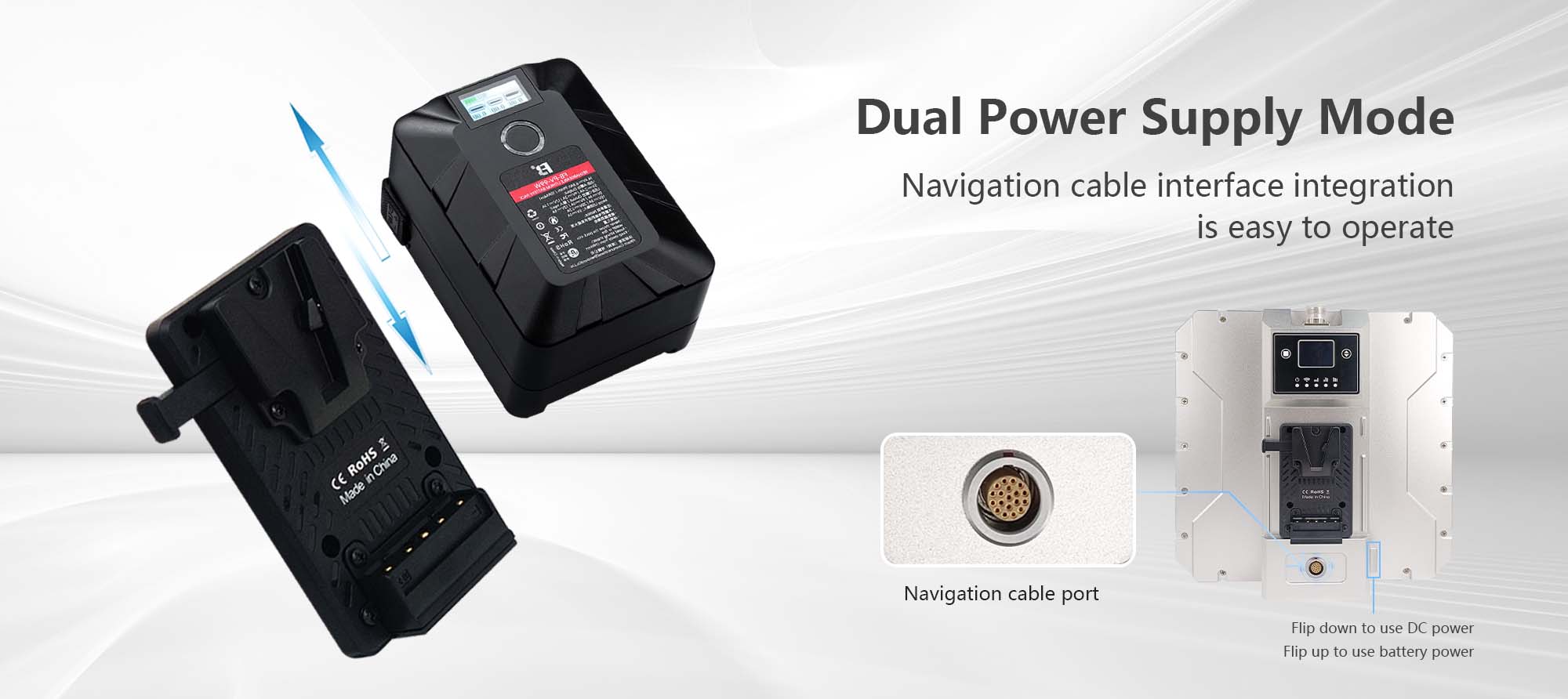 Maestro MK22/MK55, Features dual power supplies: DC/battery and navigation cable integration.
