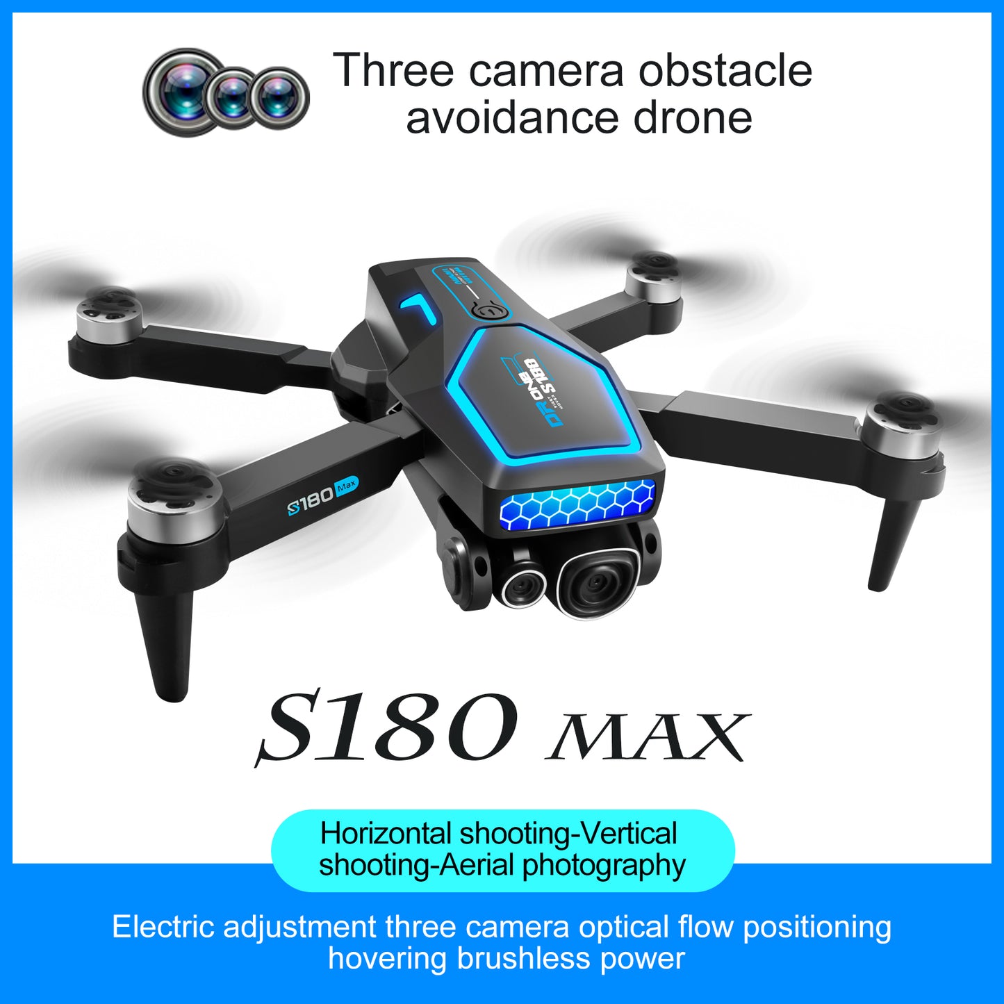 S180 Drone: Advanced aerial photography and hovering capabilities with adjustable cameras.