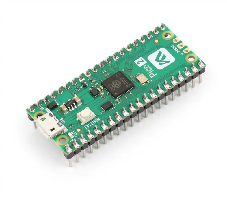 Raspberry Pi Pico 2 Microcontroller Board, RP2350, Dual-Core Arm/RISC‑V, 520KB SRAM, 4MB Flash, 26 GPIO, 1.8–5.5V