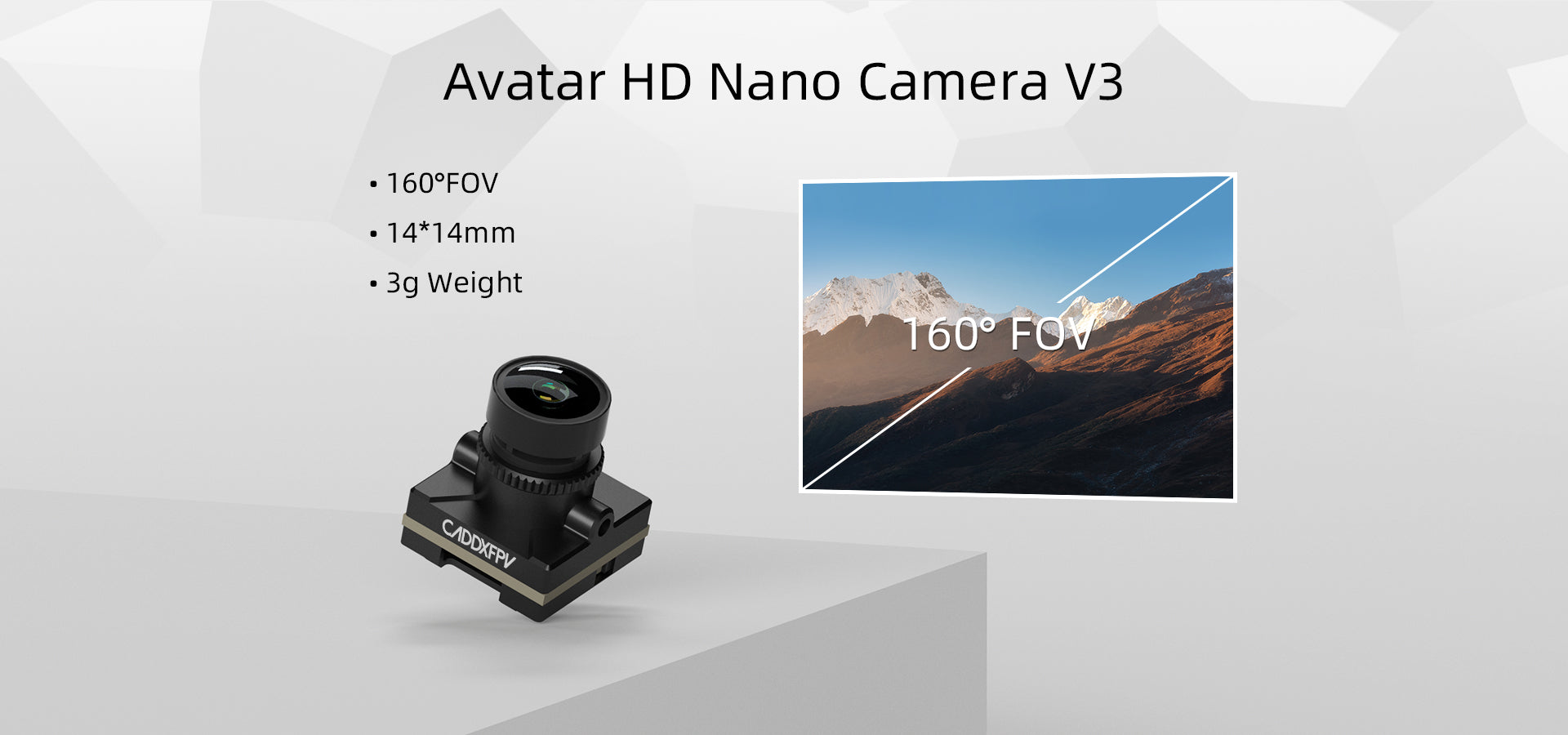Walksnail Avatar HD Nano Kit V3, Avatar HD Nano Camera V3 160PFOV 14*14mm 3g Weight T