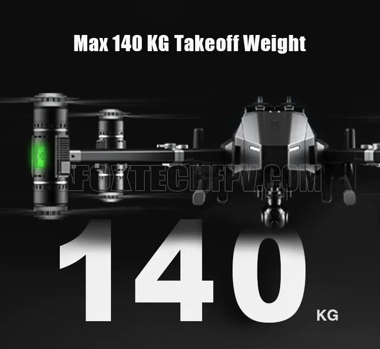 THEA 200MP Octocopter, Maximum takeoff weight: approximately 140 kilograms.