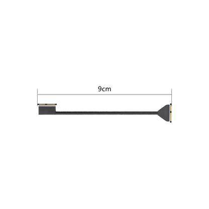 9 cm coaxial replacement cable with flat board connectors shown end to end on white background
