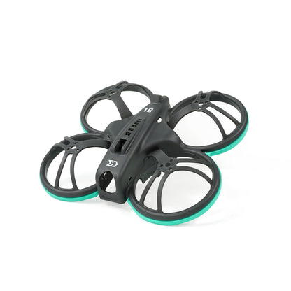 Sub250 Whoopfly16 75mm whoop frame and parts kit, black ducts with teal bumper rings
