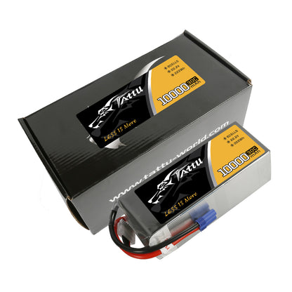 Tattu G-Tech 6S 10000mAh 30C 22.2V Lipo Battery, High-capacity LiPo battery pack with 15 cells and 22.2V output.