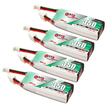 GAONENG GNB3502S70AHV 2S 7.6V 350mAh LiHV LiPo batteries with PH2.0 leads, set of four