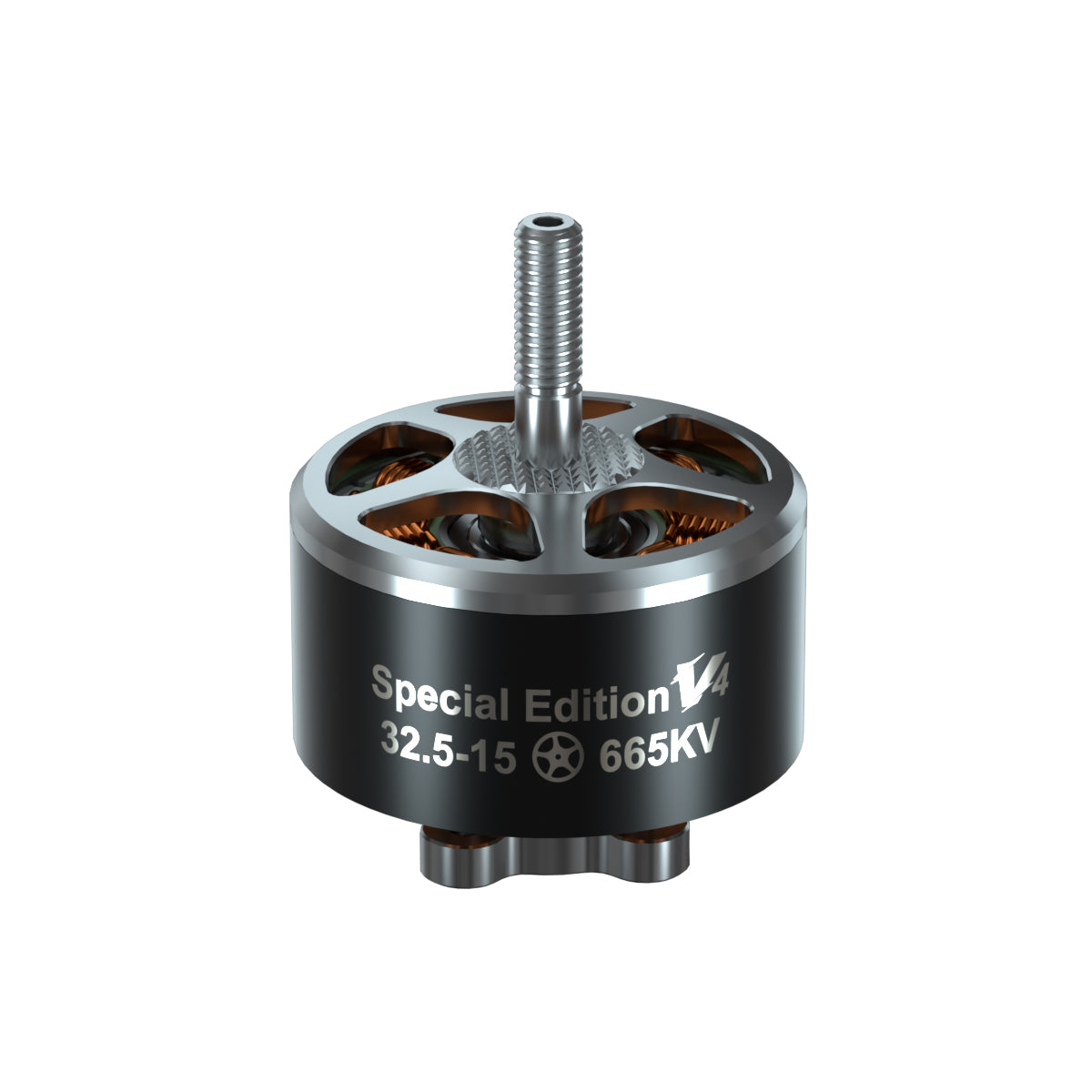 BrotherHobby Special Edition V4 32.5-15 665KV brushless motor with top threaded shaft and open bell housing