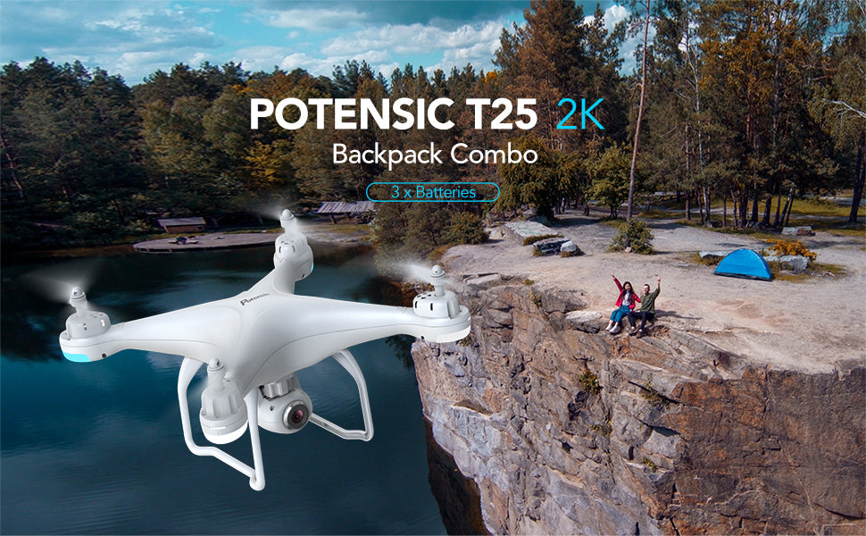 Potensic T25 Drone, POTENSIC T25 2K Backpack Combo 3 X Batterie