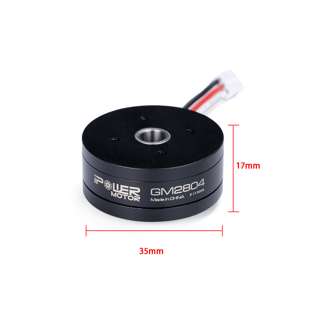 iFlight GM2804 gimbal motor by iPower, black round brushless motor with cable, 35mm diameter and 17mm height