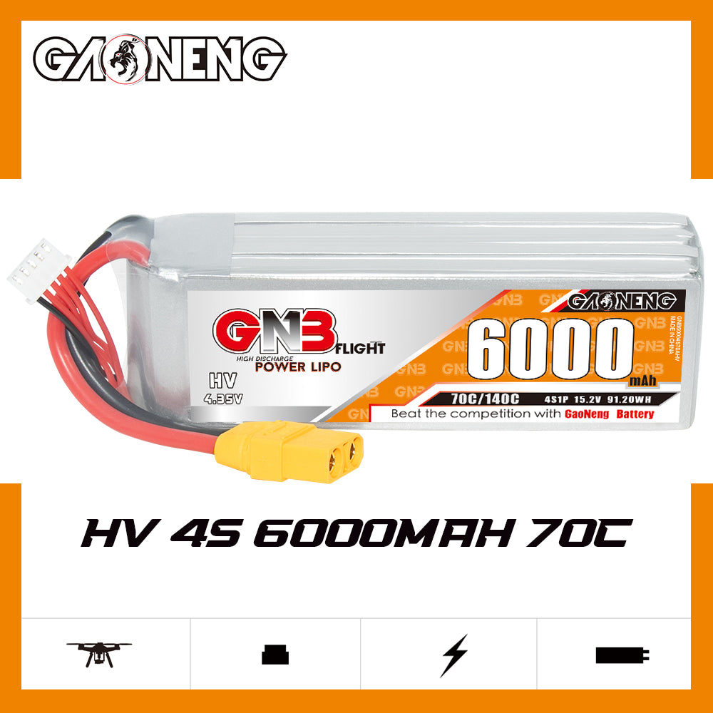 GAONENG GNB HV 4S 15.2V 6000mAh 70C LiPo Battery XT90