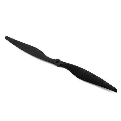 HQProp Thin Electric Propeller, black two-blade prop with center hub on white background