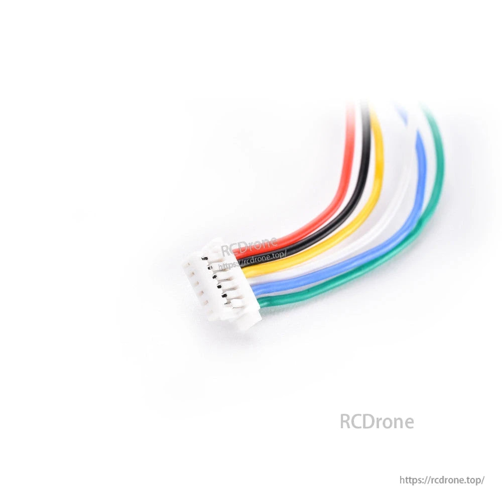 6-pin SH1.0mm GPS module cable with white micro connector and six color-coded wires