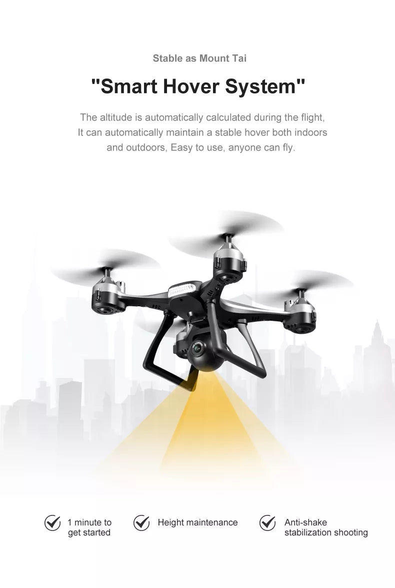 JCRC JC801 Mini Drone, mount tai "smart hover system" can automatically