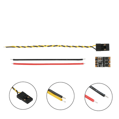 Flashhobby XSD 7A BLHeli_S micro brushless ESC board with red/black power leads and twisted signal cable plug