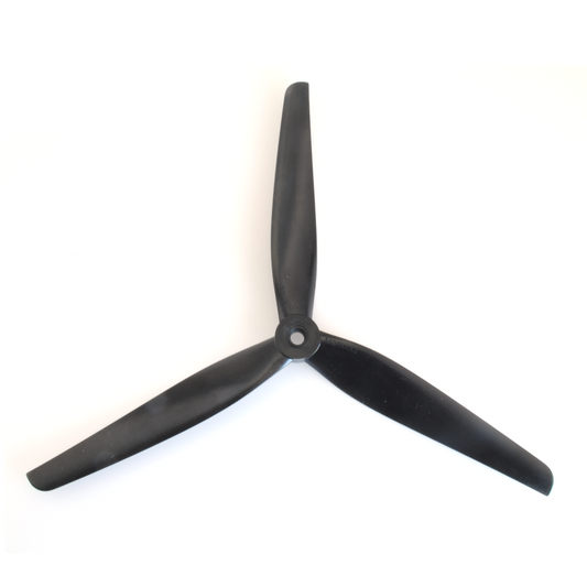 HQ MacroQuad 8x4x3 propeller, black 3-blade drone prop on white background