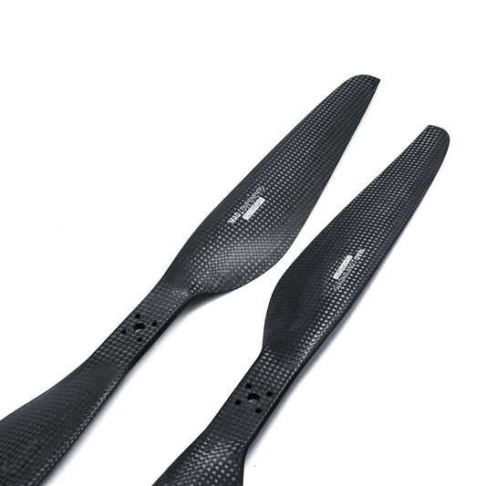 MAD FLUXER Pro Matt Carbon Fiber Propeller, MAD FLUXER Pro matte carbon fiber propeller blades with woven finish and multi-hole mounting hub