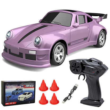 1/64 RC Car 2.4G 4WD High Speed Drift Mini Desktop Racing Car Four Wheel Drive Radio Controlled Mini GTR Racing Model Boy Toy