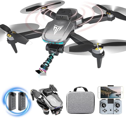 TizzyToy ‎BL01 Drone - 4K Camera Drone with Carrying Case,2 batteries provide a total of 40 mins of battery life,120° Adjustable Lens,One Key Take Off/Land,Altitude Hold,360° Flip