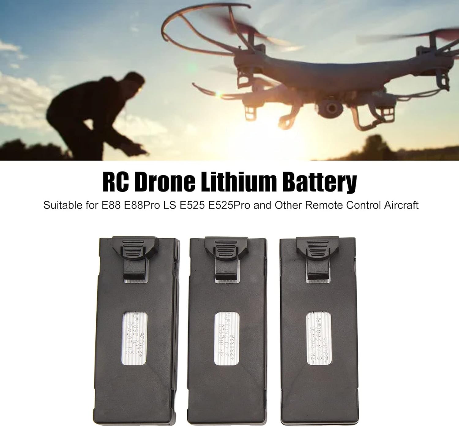 E88 Drone Battery, RC Drone Lithium Battery Suitable for E88 E88Pro LS E