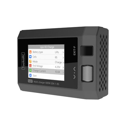 ToolkitRC M8P 600W 20A 1–8S Caricabatterie/Scaricatore Bilanciatore per LiPo/LiHV/LiFe/Li-ion/LTO, 2,4″ IPS, Batteria per Drone RC