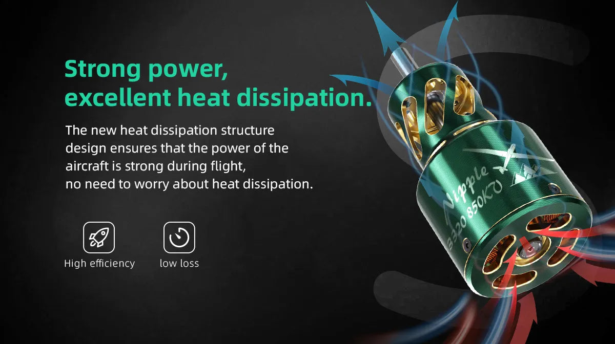 the new heat dissipation structure design ensures that the power of the aircraft is