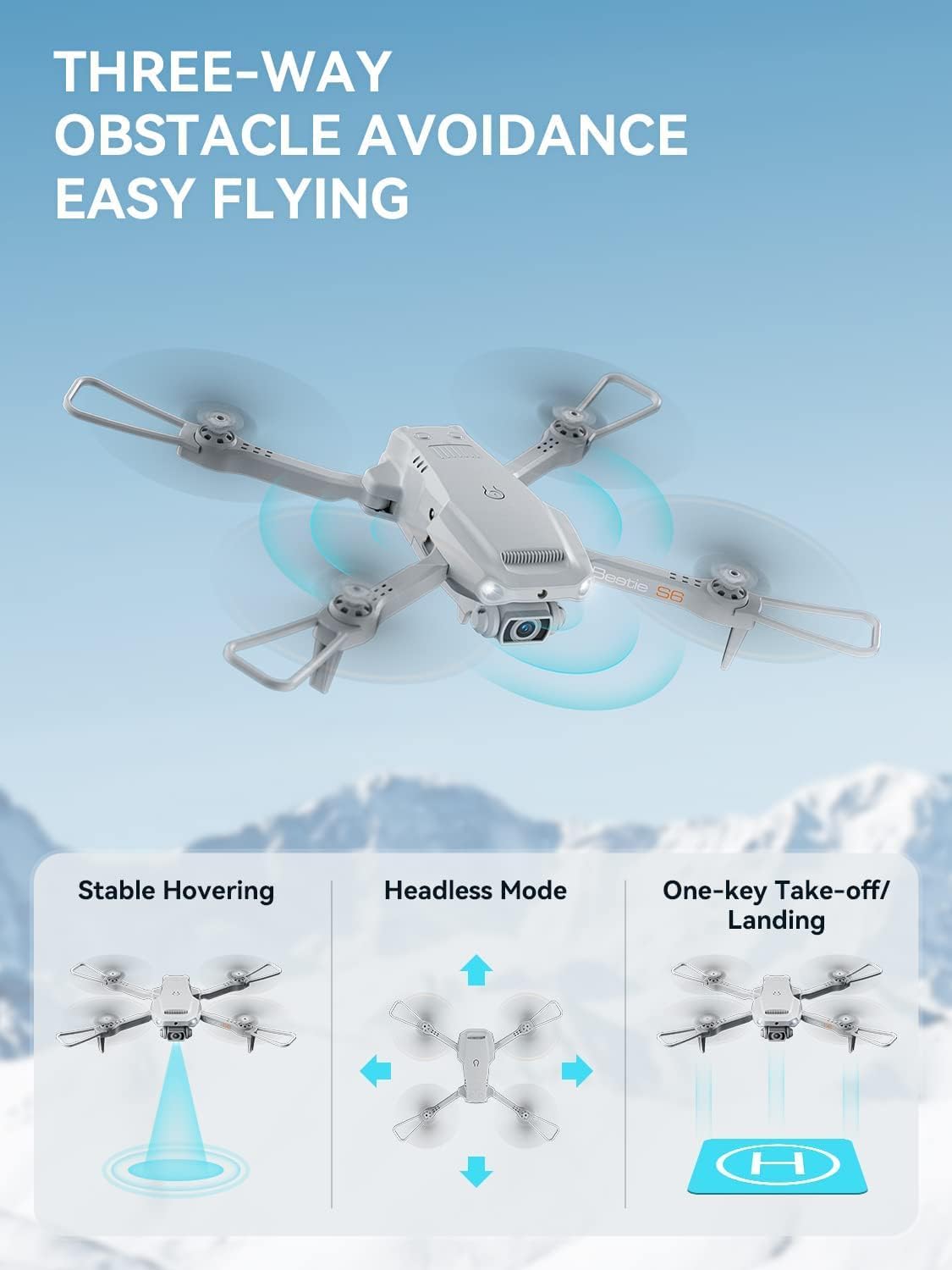 ROVPRO S60 Drone, THREE-WAY OBSTACLE AVOIDANCE E