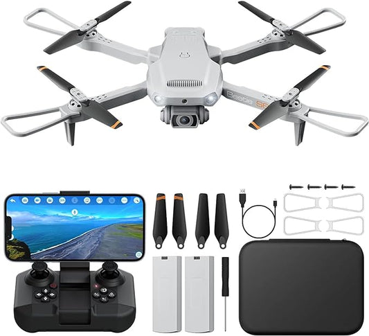 ROVPRO S60 Drone with Camera for Adults - 4K - ROVPRO Dual Camera S60 RC Quadcopter with APP Control - Obstacle Avoidance, Waypoint Fly, Altitude Hold, Follow Me, Roll Mode, Headless Mode (White)