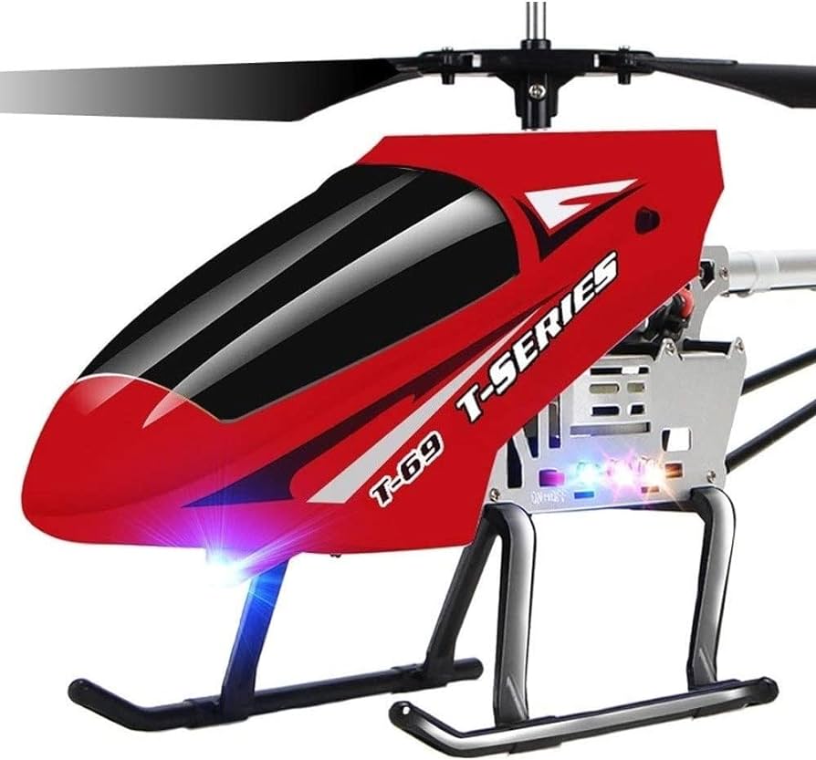 80CM RC Helicopter - Large Model 3.5CH Alloy Frame Anti-Fall All Body LED Lights 150 Meters Electric Remote Control Helicopter Toy