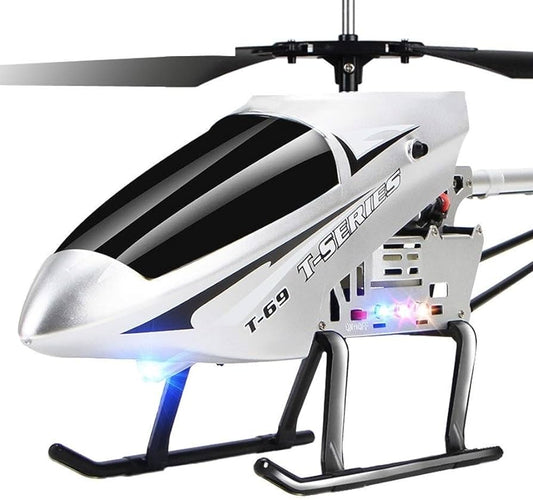80CM RC ヘリコプター - 大型モデル 3.5CH 合金フレーム 落下防止 全ボディ LED ライト 150 メートル 電気リモート コントロール ヘリコプター おもちゃ