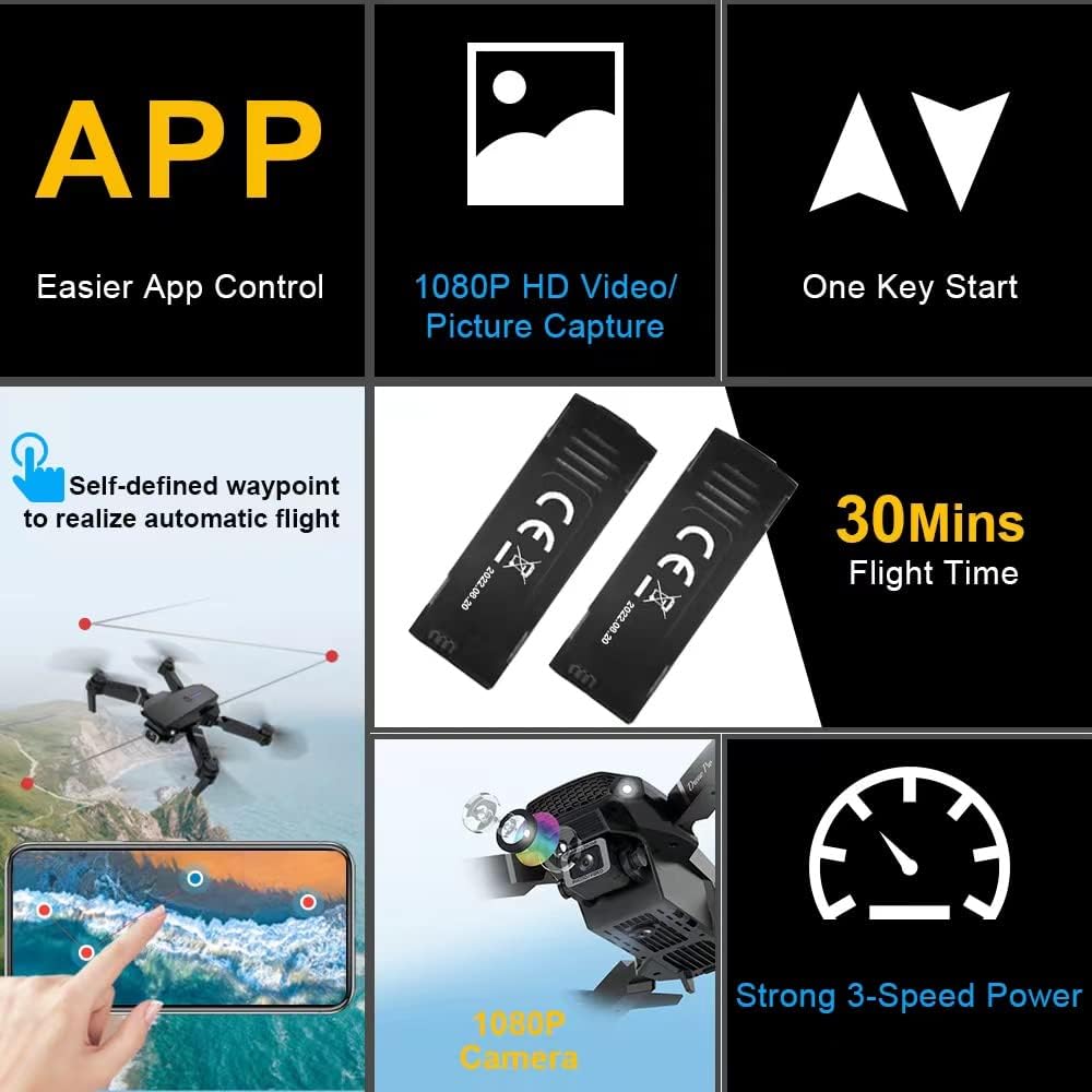 VISNEE Drone, APP Easier App Control 1080P HD Videol