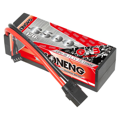 GNB 3S 11.1V 6500mAh 120C hard case LiPo battery with XT90 plug and balance lead