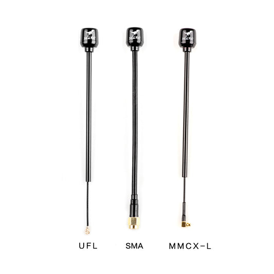 HGLRC Long Range Hammer Mini 5.8G FPV antenna options shown with UFL, SMA and MMCX-L connectors