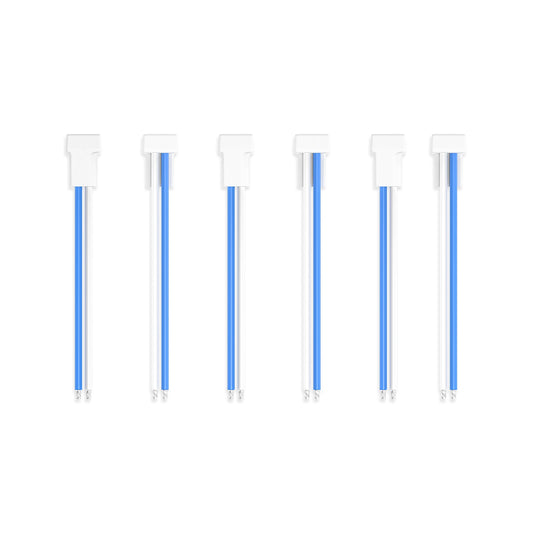 BT2.0 Whoop Cable set with white plug and blue/white leads, multiple pieces on white background
